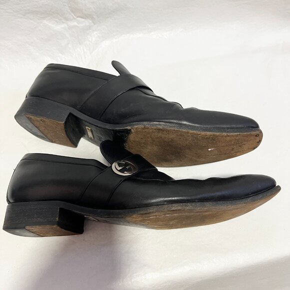 Gucci 114416 GG Leather Moccasi Lifford Loafers black UK 11.5 D US 12 mens shoes - Picture 7 of 15